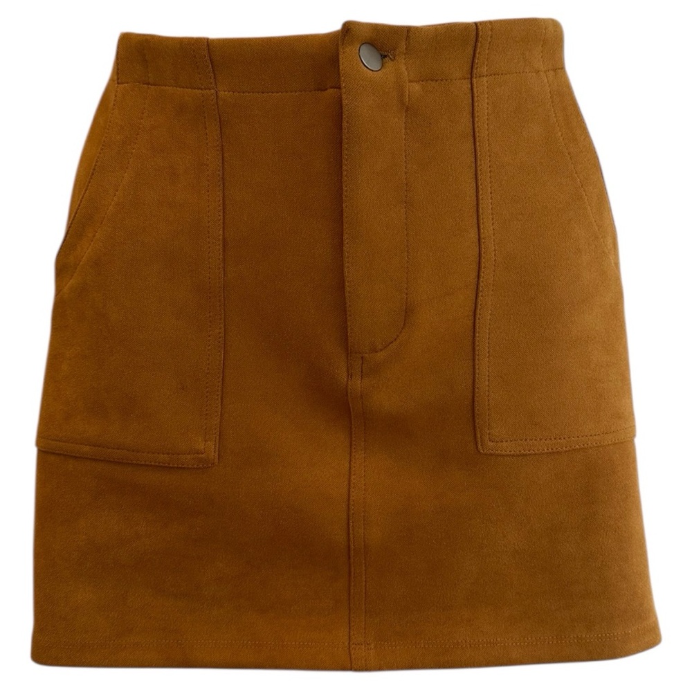 French Kiss High Waisted  Suede Mini Skirt